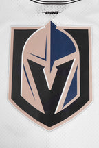 NHL VEGAS GOLDEN KNIGHTS CLASSIC MAILLOT À BOUTONS EN FILET POUR HOMME (BLANC/NOIR/BLANC)