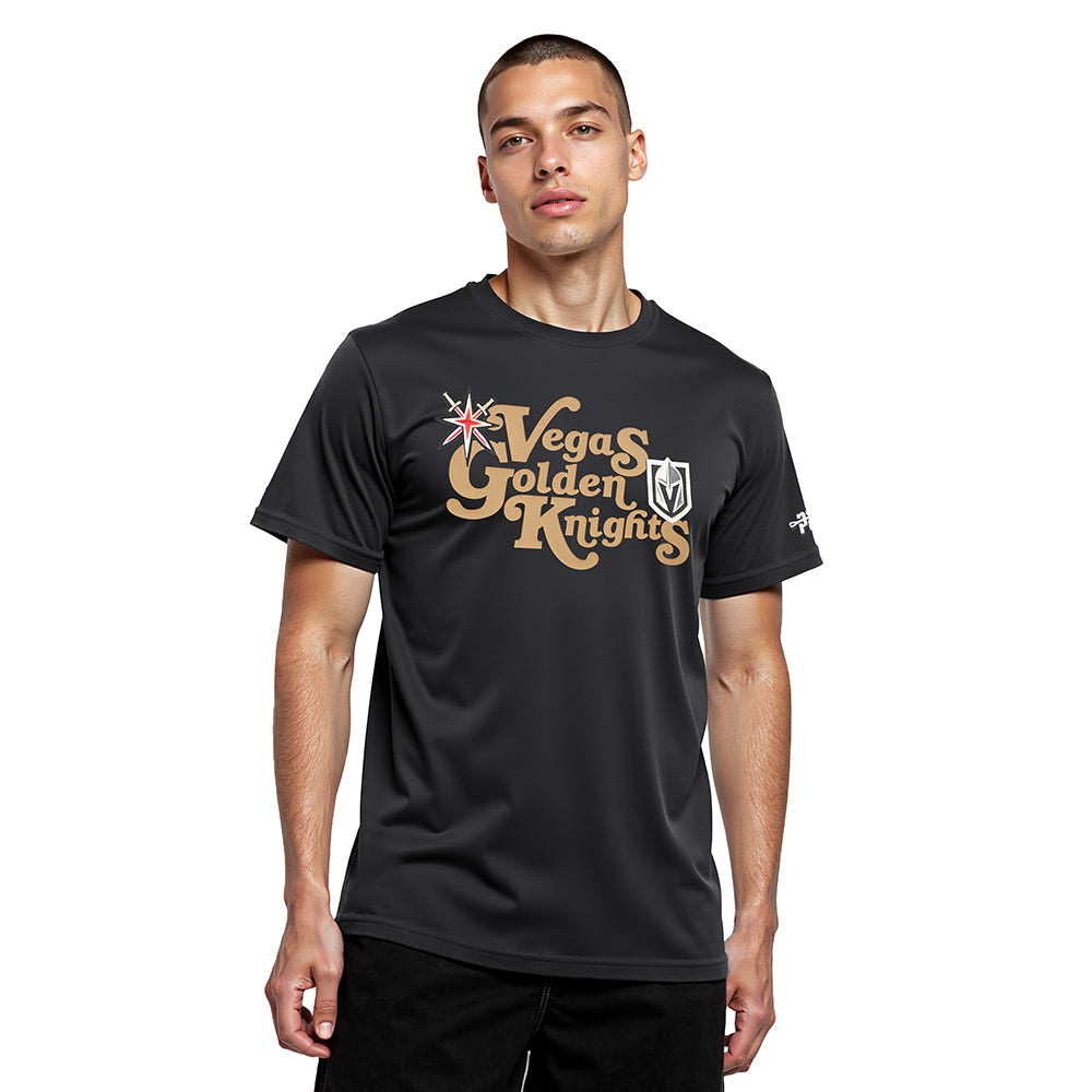 NHL VEGAS GOLDEN KNIGHTS SOUVENIR T-SHIRT EN JERSEY SIMPLE POUR HOMME (NOIR)