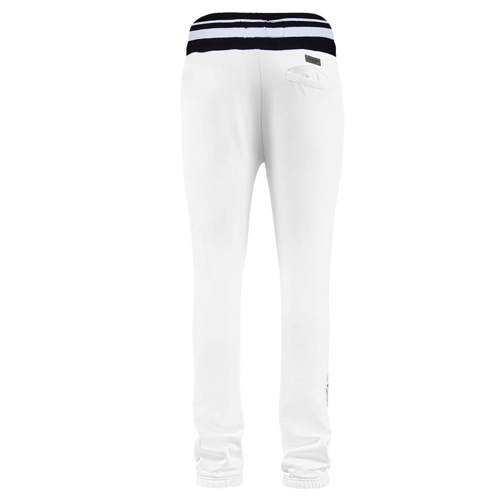 NHL VEGAS GOLDEN KNIGHTS SCRIPT TAIL PANTALON OUATÉ EN MOLLETON CÔTELÉ POUR HOMME (BLANC/NOIR)