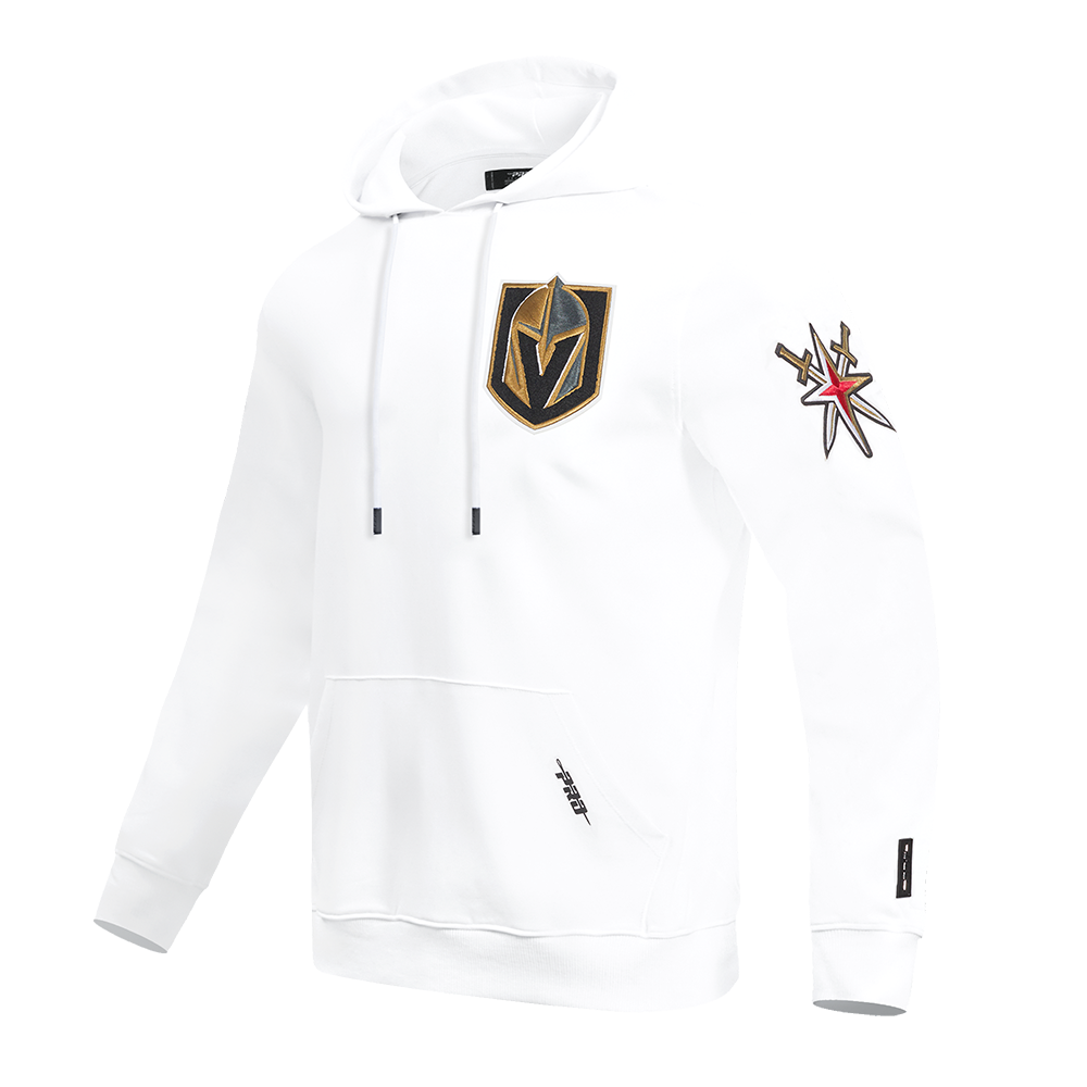 NHL VEGAS GOLDEN KNIGHTS CLASSIC CHENILLE MEN'S PULLOVER HOODIE (WHITE)