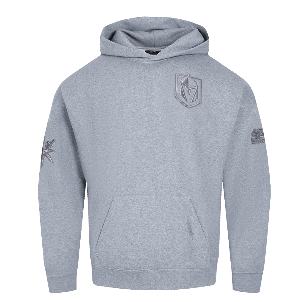 NHL VEGAS GOLDEN KNIGHTS NEUTRAL CHANDAIL À CAPUCHON EN MOLLETON À ÉPAULES TOMBANTES POUR HOMME (GRIS CHINÉ FONCÉ)