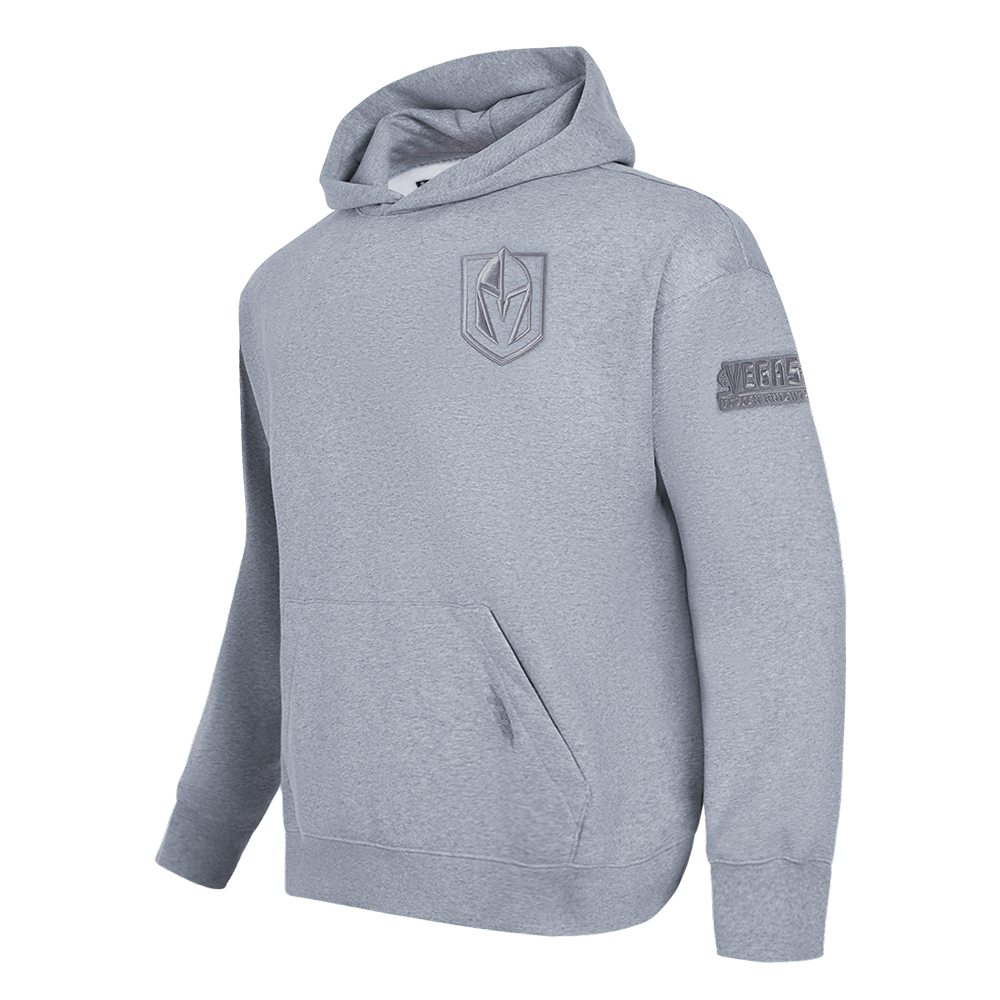 NHL VEGAS GOLDEN KNIGHTS NEUTRAL CHANDAIL À CAPUCHON EN MOLLETON À ÉPAULES TOMBANTES POUR HOMME (GRIS CHINÉ FONCÉ)