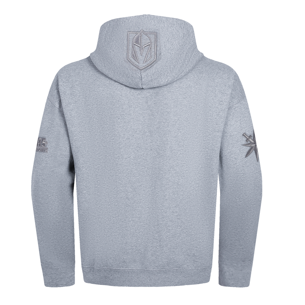 NHL VEGAS GOLDEN KNIGHTS NEUTRAL CHANDAIL À CAPUCHON EN MOLLETON À ÉPAULES TOMBANTES POUR HOMME (GRIS CHINÉ FONCÉ)