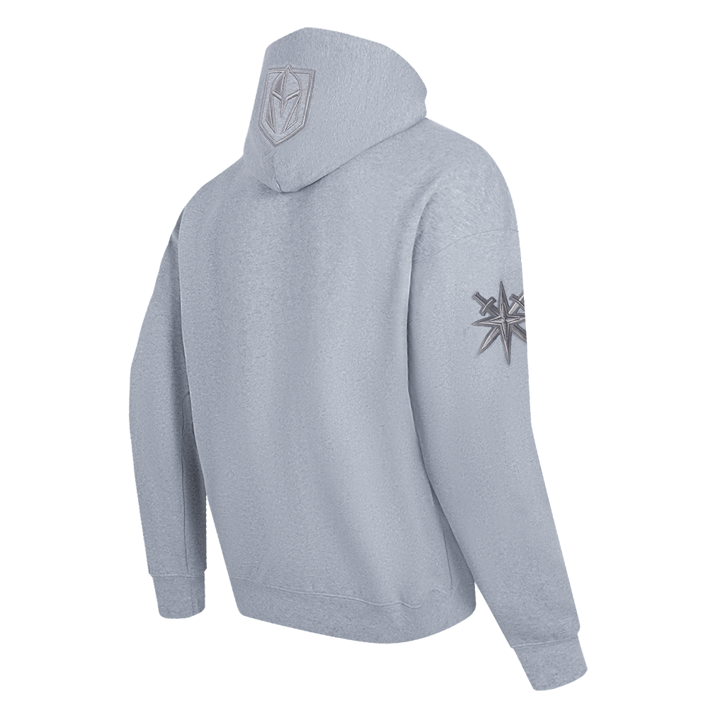 NHL VEGAS GOLDEN KNIGHTS NEUTRAL CHANDAIL À CAPUCHON EN MOLLETON À ÉPAULES TOMBANTES POUR HOMME (GRIS CHINÉ FONCÉ)
