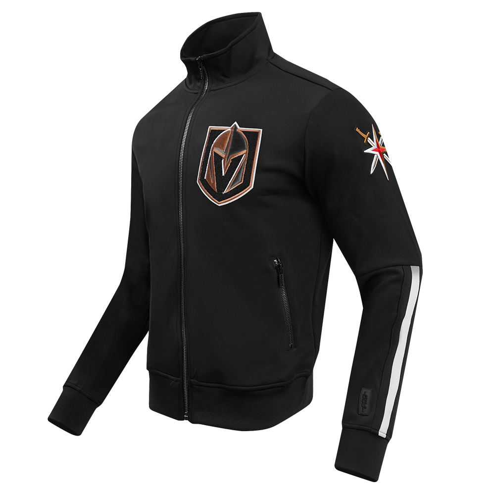 NHL VEGAS GOLDEN KNIGHTS CLASSIC CHENILLE MEN'S TRACK JACKET (BLACK)