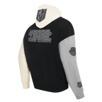 NHL VEGAS GOLDEN KNIGHTS REVERSE FRENCH TERRY CHANDAIL À CAPUCHON EN MOLLETON À BLOCS DE COULEUR POUR HOMME (NOIR/GRIS/COQUILLE D'ŒUF)