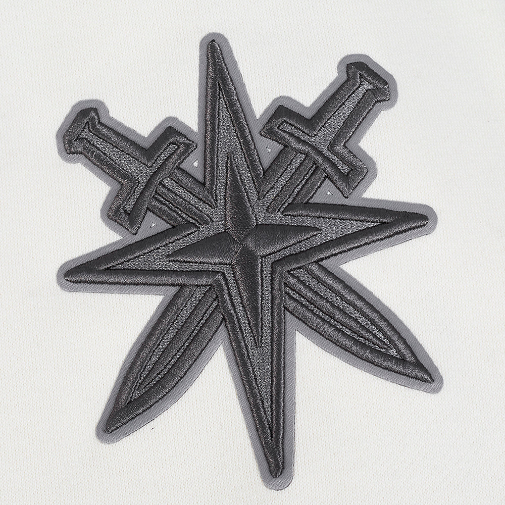 NHL VEGAS GOLDEN KNIGHTS REVERSE FRENCH TERRY CHANDAIL À CAPUCHON EN MOLLETON À BLOCS DE COULEUR POUR HOMME (NOIR/GRIS/COQUILLE D'ŒUF)
