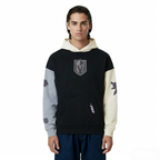 NHL VEGAS GOLDEN KNIGHTS REVERSE FRENCH TERRY CHANDAIL À CAPUCHON EN MOLLETON À BLOCS DE COULEUR POUR HOMME (NOIR/GRIS/COQUILLE D'ŒUF)