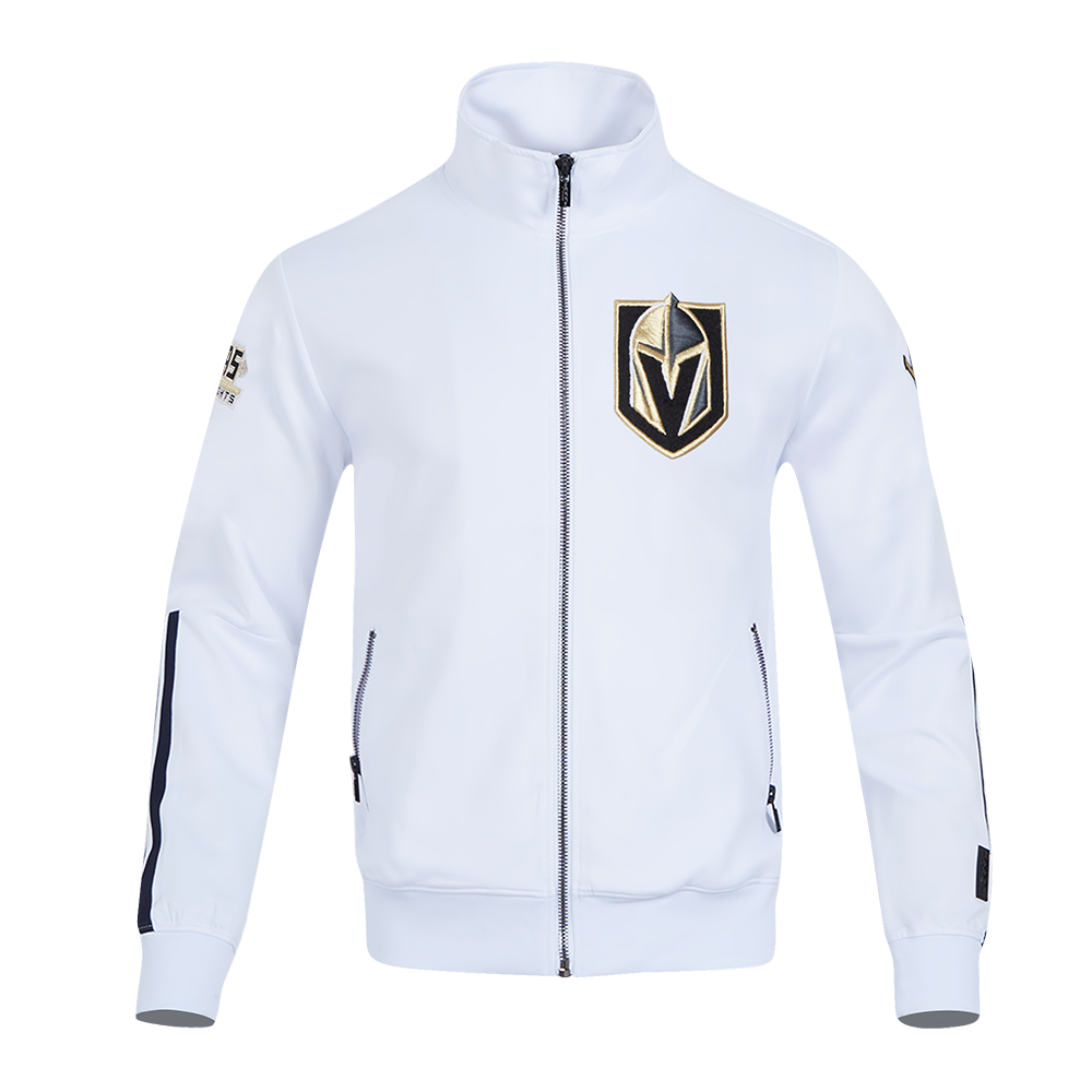 NHL VEGAS GOLDEN KNIGHTS CLASSIC CHENILLE MEN'S DK TRACK JACKET (WHITE/BLACK)
