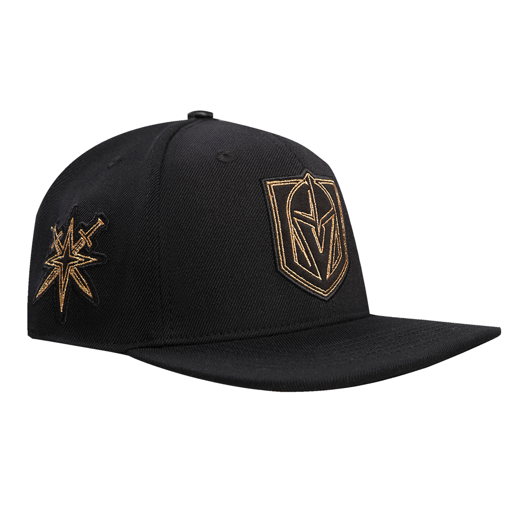 NHL VEGAS GOLDEN KNIGHTS BLACK & GOLD WOOL SNAPBACK HAT (BLACK)