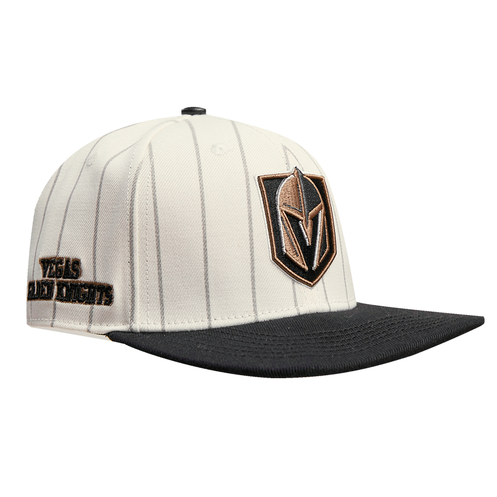NHL VEGAS GOLDEN KNIGHTS PINSTRIPE RETRO CLASSIC LOGO WOOL SNAPB (EGGSHELL/ GREY)