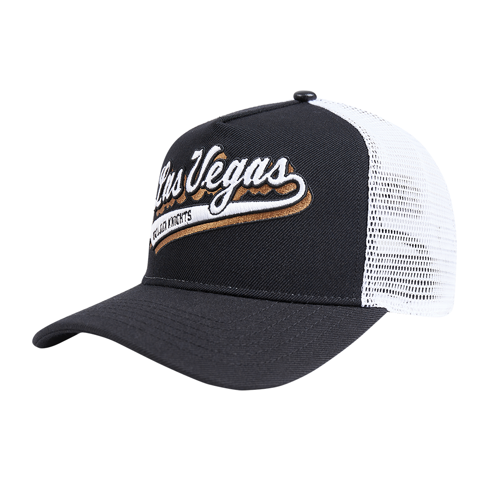 NHL VEGAS GOLDEN KNIGHTS SCRIPT TAIL TRUCKER HAT (BLACK)