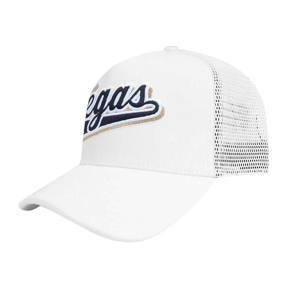 NHL VEGAS GOLDEN KNIGHTS SCRIPT TAIL TRUCKER HAT (WHITE)