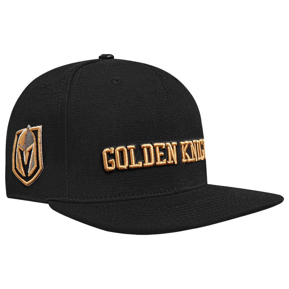 NHL VEGAS GOLDEN KNIGHTS RETRO CLASSIC UNISEX WORDMARK LOGO WOOL SNAPBACK (BLACK)