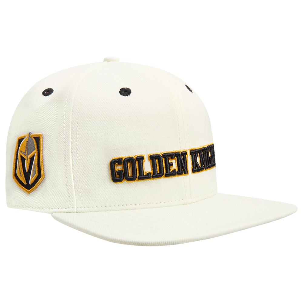 NHL VEGAS GOLDEN KNIGHTS RETRO CLASSIC UNISEX WORDMARK LOGO WOOL SNAPBACK (EGGSHELL)