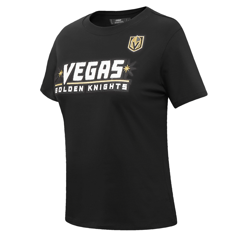 NHL VEGAS GOLDEN KNIGHTS CLASSIC SHORT SLEEVE WOMEN'S SINGLE JERSEY SLIM FIT TEE (BLACK)