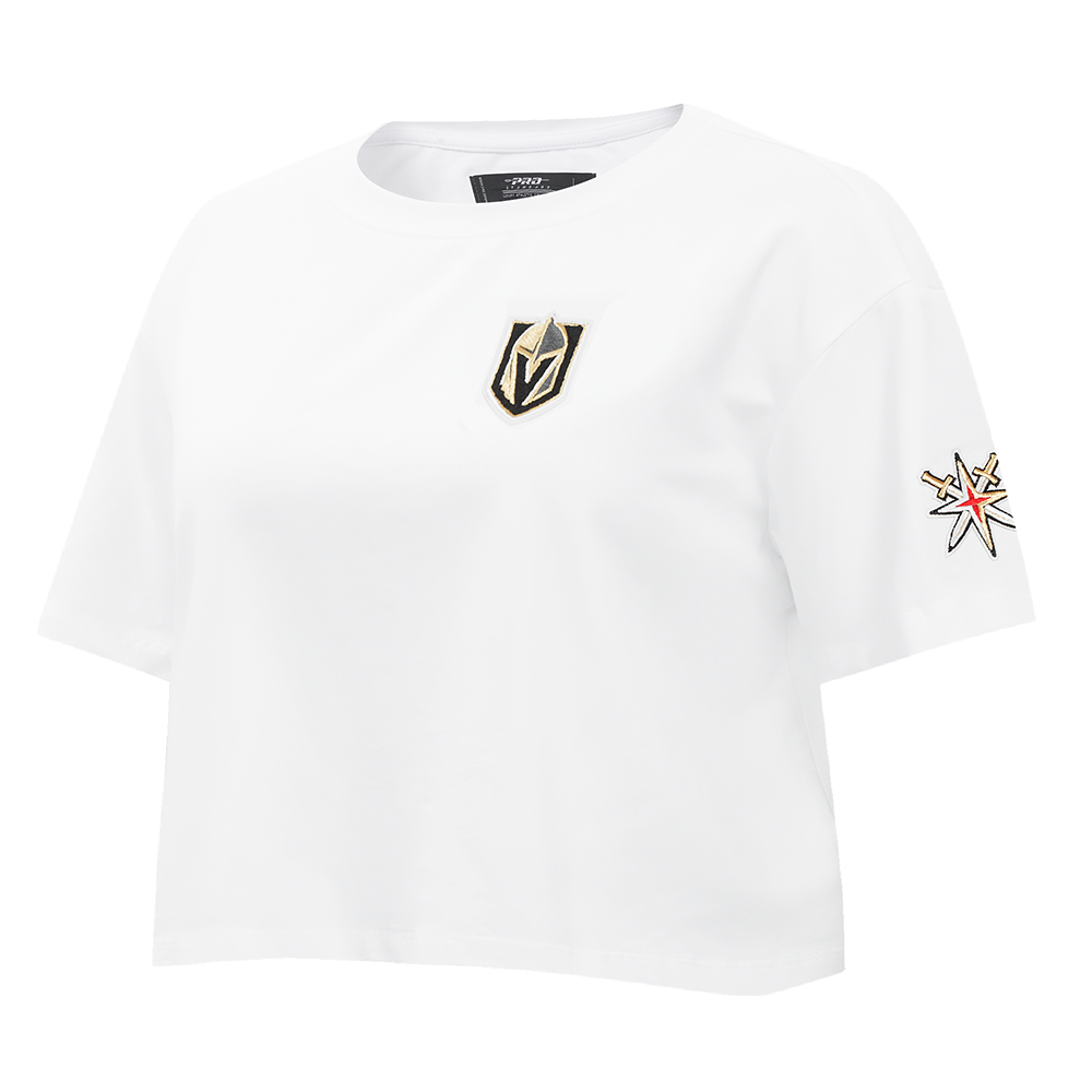 NHL VEGAS GOLDEN KNIGHTS CLASSIC WOMEN'S SINGLE JERSEY BOXY TEE (WHITE)