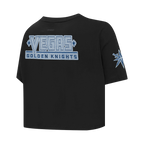 NHL VEGAS GOLDEN KNIGHTS VARSITY BLUES WOMEN'S BOXY TEE (BLACK)