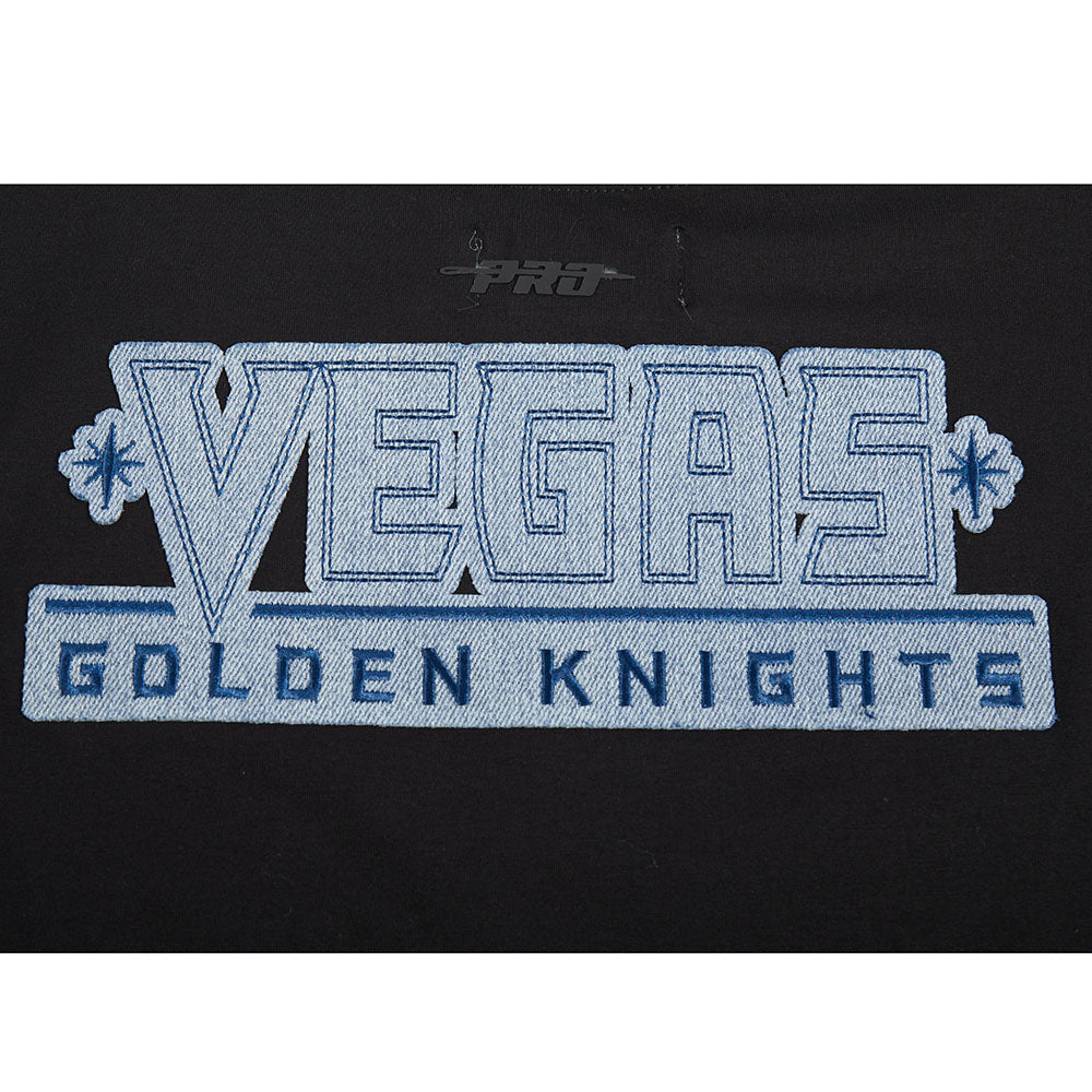 NHL VEGAS GOLDEN KNIGHTS VARSITY BLUES WOMEN'S BOXY TEE (BLACK)