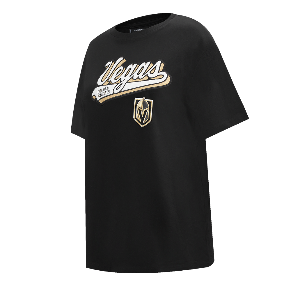 NHL VEGAS GOLDEN KNIGHTS SCRIPT TAIL WOMEN'S BOYFRIEND TEE (BLACK)