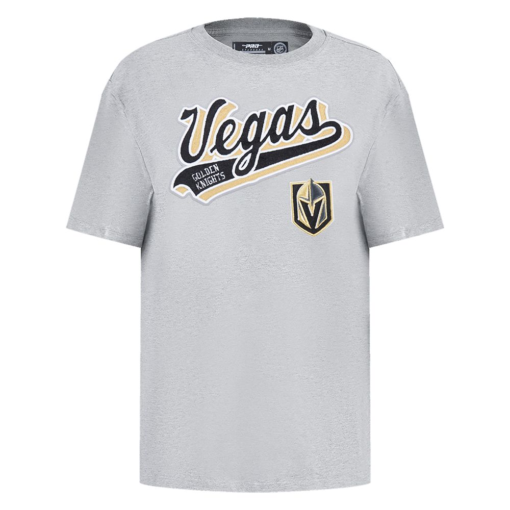 NHL VEGAS GOLDEN KNIGHTS SCRIPT TAIL WOMEN'S BOYFRIEND TEE (HEATHER GREY)