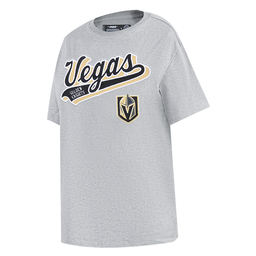 NHL VEGAS GOLDEN KNIGHTS SCRIPT TAIL WOMEN'S BOYFRIEND TEE (HEATHER GREY)