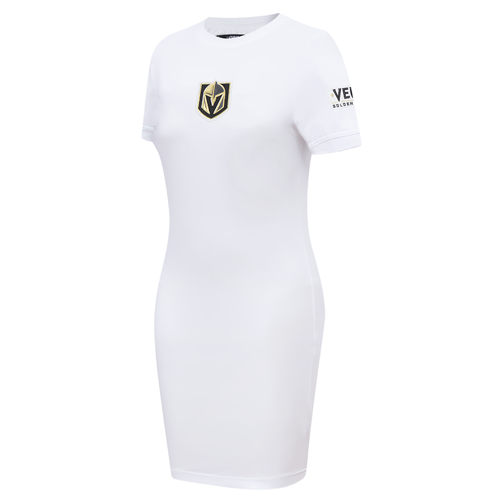 NHL VEGAS GOLDEN KNIGHTS CLASSIC WOMEN'S BODYCON DRESS (WHITE)