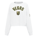 NHL VEGAS GOLDEN KNIGHTS CLASSIC CHANDAIL À COL ROND EN MOLLETON POUR FEMME (BLANC)