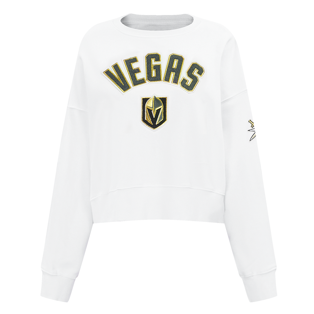 NHL VEGAS GOLDEN KNIGHTS CLASSIC CHANDAIL À COL ROND EN MOLLETON POUR FEMME (BLANC)