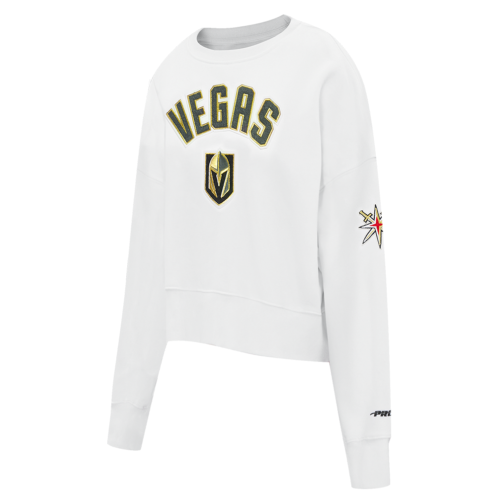 NHL VEGAS GOLDEN KNIGHTS CLASSIC CHANDAIL À COL ROND EN MOLLETON POUR FEMME (BLANC)