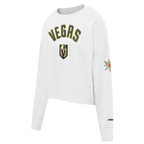 NHL VEGAS GOLDEN KNIGHTS CLASSIC CHANDAIL À COL ROND EN MOLLETON POUR FEMME (BLANC)