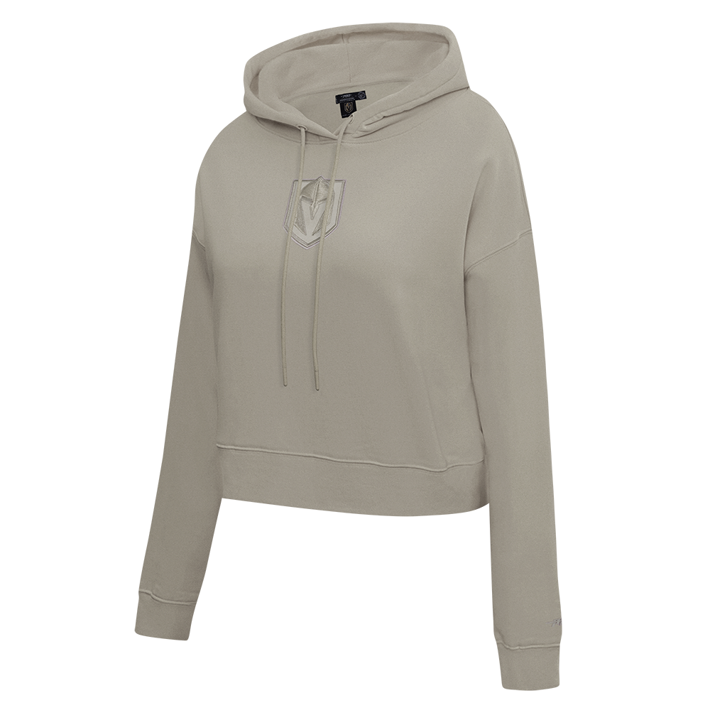 NHL VEGAS GOLDEN KNIGHTS NEUTRAL WOMEN'S CROPPED PULLOVER HOODIE (TAUPE)