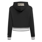 NHL VEGAS GOLDEN KNIGHTS SCRIPT TAIL CHANDAIL À CAPUCHON COURT EN MOLLETON CÔTELÉ POUR FEMME (NOIR/GRIS)