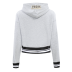 NHL VEGAS GOLDEN KNIGHTS SCRIPT TAIL CHANDAIL À CAPUCHON COURT EN MOLLETON CÔTELÉ POUR FEMME (GRIS CHINÉ/NOIR)