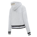 NHL VEGAS GOLDEN KNIGHTS SCRIPT TAIL CHANDAIL À CAPUCHON COURT EN MOLLETON CÔTELÉ POUR FEMME (GRIS CHINÉ/NOIR)
