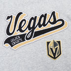 NHL VEGAS GOLDEN KNIGHTS SCRIPT TAIL CHANDAIL À CAPUCHON COURT EN MOLLETON CÔTELÉ POUR FEMME (GRIS CHINÉ/NOIR)