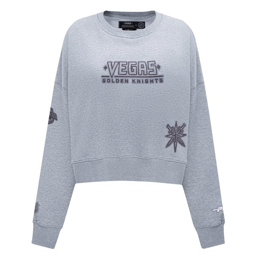 NHL VEGAS GOLDEN KNIGHTS REVERSE FRENCH TERRY WOMEN'S FLC CREWNECK (DARK HEATHER GRAY)
