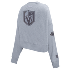 NHL VEGAS GOLDEN KNIGHTS REVERSE FRENCH TERRY WOMEN'S FLC CREWNECK (DARK HEATHER GRAY)
