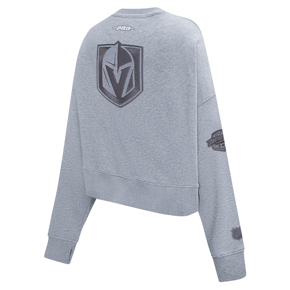 NHL VEGAS GOLDEN KNIGHTS REVERSE FRENCH TERRY WOMEN'S FLC CREWNECK (DARK HEATHER GRAY)