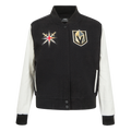 NHL VEGAS GOLDEN KNIGHTS CLASSIC BLOUSON COLLÉGIAL EN LAINE POUR FEMME (NOIR/BLANC)