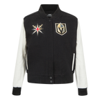 NHL VEGAS GOLDEN KNIGHTS CLASSIC BLOUSON COLLÉGIAL EN LAINE POUR FEMME (NOIR/BLANC)