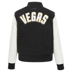 NHL VEGAS GOLDEN KNIGHTS CLASSIC BLOUSON COLLÉGIAL EN LAINE POUR FEMME (NOIR/BLANC)