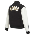 NHL VEGAS GOLDEN KNIGHTS CLASSIC BLOUSON COLLÉGIAL EN LAINE POUR FEMME (NOIR/BLANC)