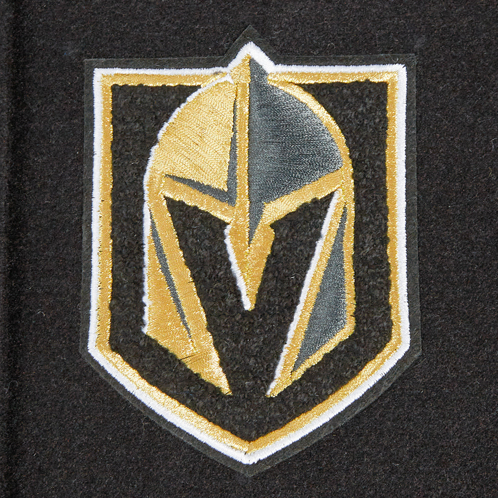 NHL VEGAS GOLDEN KNIGHTS CLASSIC BLOUSON COLLÉGIAL EN LAINE POUR FEMME (NOIR/BLANC)