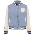 NHL VEGAS GOLDEN KNIGHTS VARSITY BLUES WOMEN'S DENIM VARSITY JACKET (DENIM/LINEN)