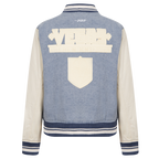 NHL VEGAS GOLDEN KNIGHTS VARSITY BLUES WOMEN'S DENIM VARSITY JACKET (DENIM/LINEN)