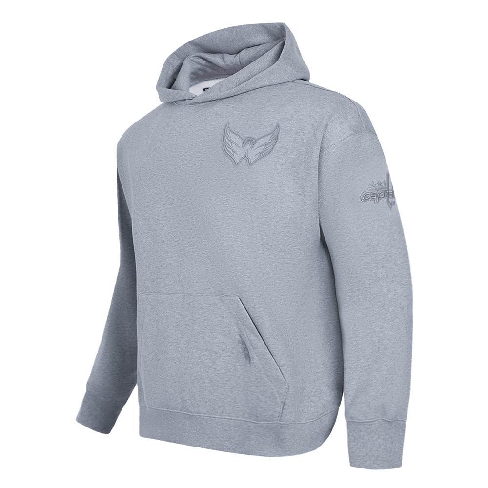NHL WASHINGTON CAPITALS NEUTRAL CHANDAIL À CAPUCHON EN MOLLETON À ÉPAULES TOMBANTES POUR HOMME (GRIS CHINÉ FONCÉ)