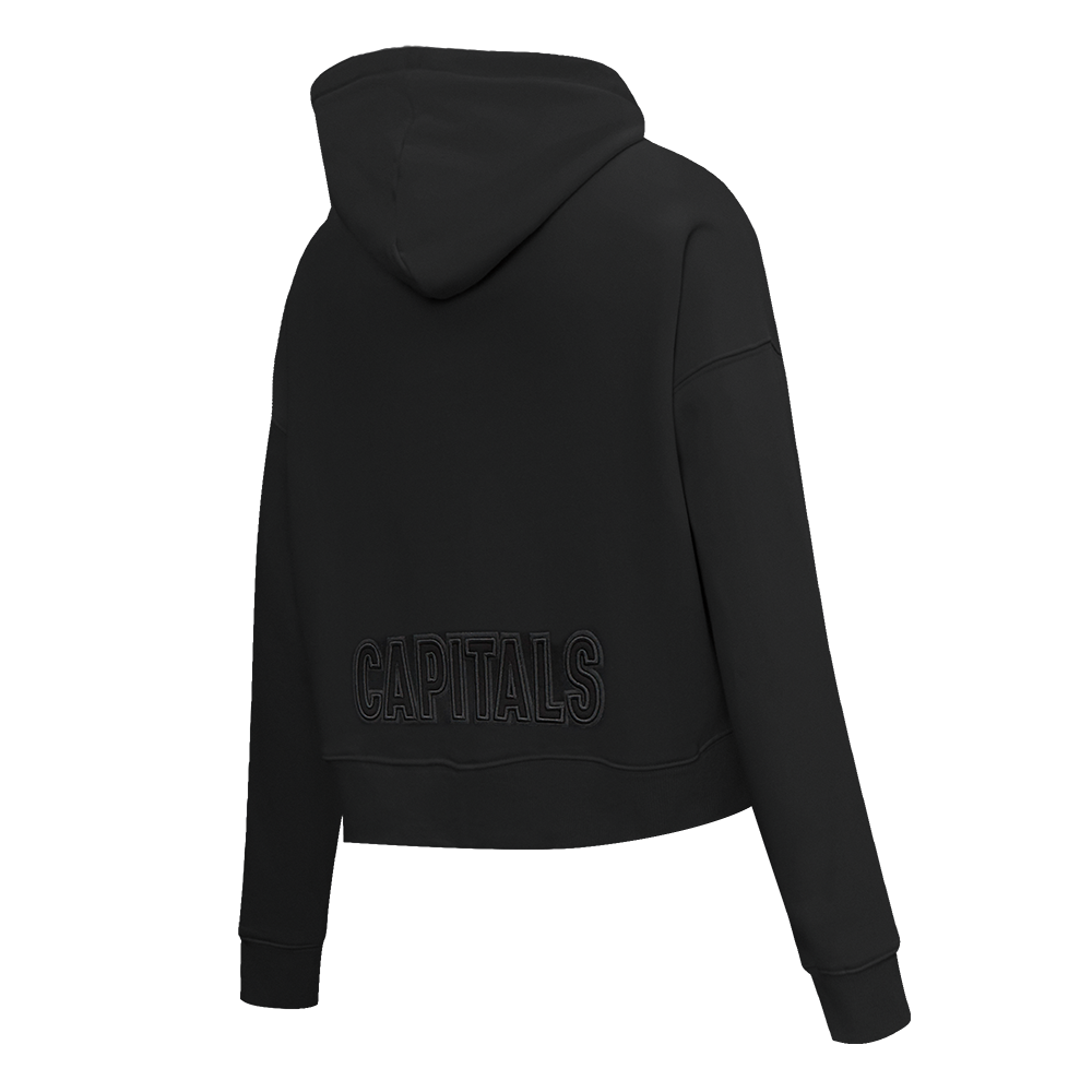 NHL WASHINGTON CAPITALS NEUTRAL WOMEN'S CROPPED PULLOVER HOODIE (BLACK)