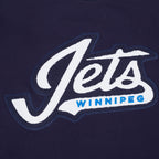 NHL WINNIPEG JETS CLASSIC CHENILLE T-SHIRT EN MAILLE DOUBLE POUR HOMME (MARINE MINUIT)