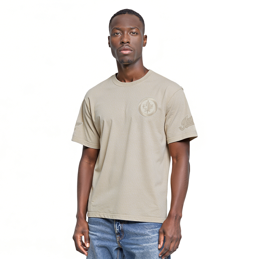 NHL WINNIPEG JETS NEUTRAL T-SHIRT EN JERSEY DE COTON À ÉPAULES TOMBANTES POUR HOMME (TAUPE)